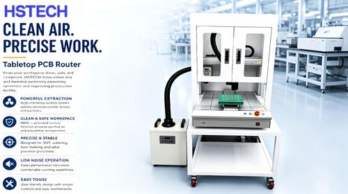 Son şirket blogları hakkında Entegre Duman Tahliye Özelliğine Sahip Yeni Masaüstü PCB Router – SMT İş Akışları için Hassasiyet, Güvenlik ve Verimlilik