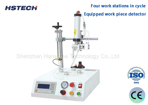 İyi bir fiyat. Dört Çalışma İstasyonu Döngüsünde Donanımlı Çalışma Parçası Detektörü LED ampul yapıştırıcı dağıtıcısı çevrimiçi