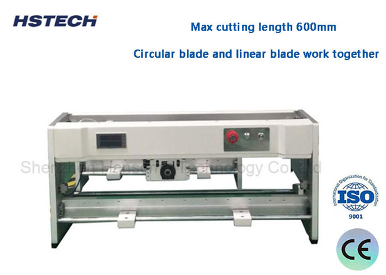 İyi bir fiyat. Hafif Perde İndüksiyon PCB Depaneling Makinesi 600mm Kesme Uzunluğu CAB Blade Hareketli PCB Ayrıcı çevrimiçi