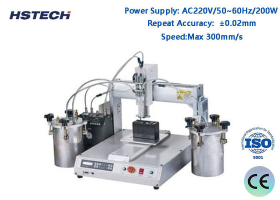 İyi bir fiyat. 4 Döner Çalışma İstasyonu Metin Ekran Kontrollü Otomatik LED Ampul Tutkal Dağıtıcı, ±0.02mm Tekrarlama Hassasiyeti ile çevrimiçi