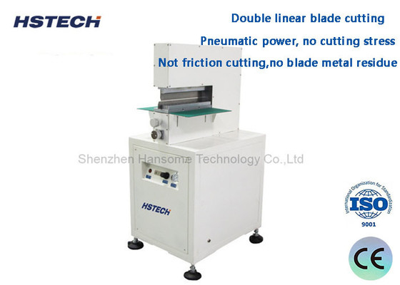 İyi bir fiyat. Pnömatik Güçlü PCB Depaneling Equipment V Cut PCB Depaneler Double Linear Blade Cutting ile çevrimiçi