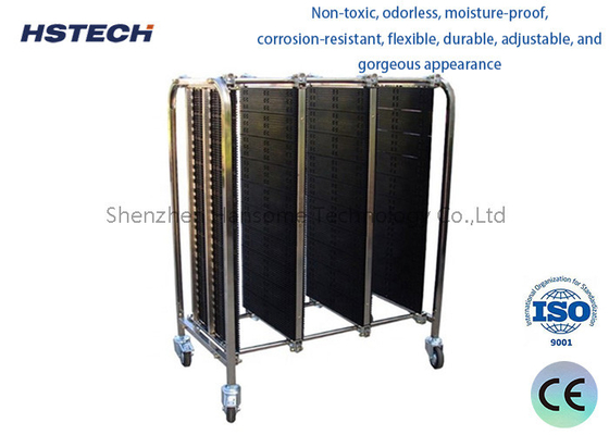 İyi bir fiyat. Düzenlenebilir Paslanmaz Çelik Trolley Anti-Statik PCB Dönüştürme Arabası SMT ESD PCBS için çevrimiçi