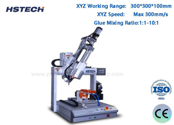 İyi bir fiyat. Yüksek hassasiyetli 4 Eksenli AB yapıştırıcı dağıtım makinesi ±0.02mm Doğruluk 300300100mm 1:1-10:1 Karıştırma oranı çevrimiçi